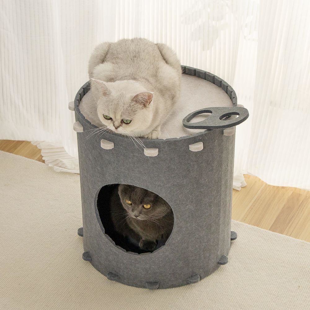 主子優選 毛氈趣可樂桶(灰/紅) 貓抓板 貓抓板系列 瓦愣紙貓抓板 貓窩貓抓板 貓抓板 貓抓窩 不掉屑貓抓🐾-細節圖2