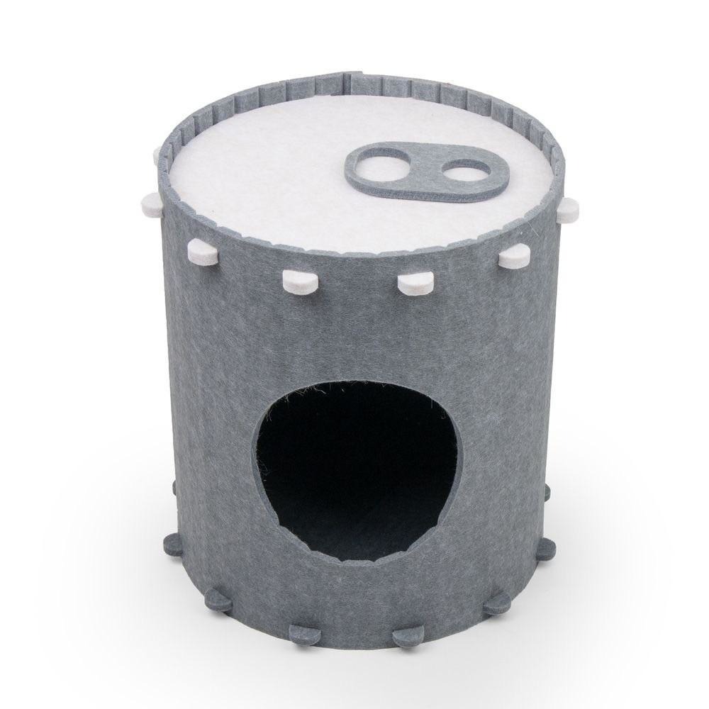 主子優選 毛氈趣可樂桶(灰/紅) 貓抓板 貓抓板系列 瓦愣紙貓抓板 貓窩貓抓板 貓抓板 貓抓窩 不掉屑貓抓🐾-細節圖4