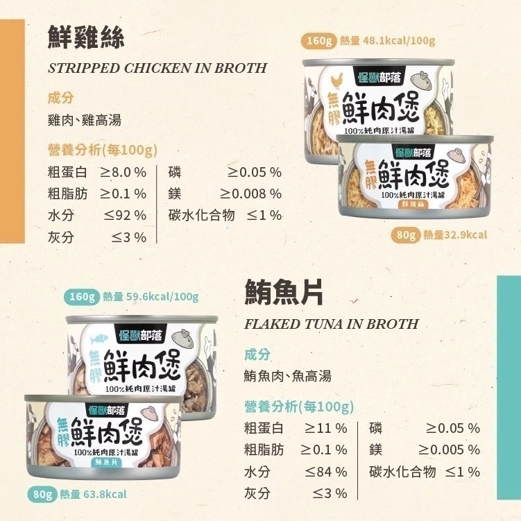 怪獸部落 無膠鮮肉煲80g 副食罐 無膠湯罐 鮮肉罐 貓狗湯罐 貓罐頭 狗罐頭 寵物罐頭 犬貓適用-細節圖7