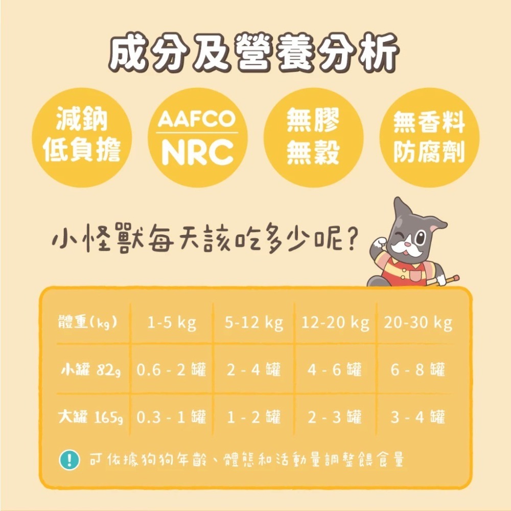 怪獸部落 犬用 保健機能主食罐165G 單罐 狗狗罐頭 主食罐 狗主食 成犬 老犬  熟齡犬 挑食犬-細節圖8
