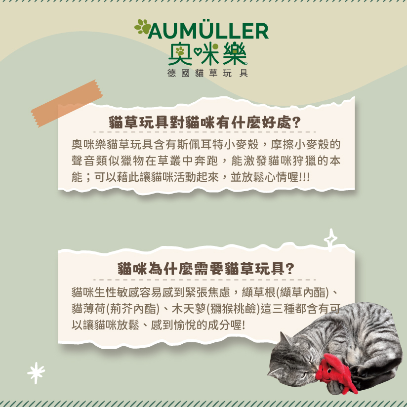 Aumüller 奧咪樂 德國貓草玩具(纈草根、斯佩耳特小麥殼)-細節圖8