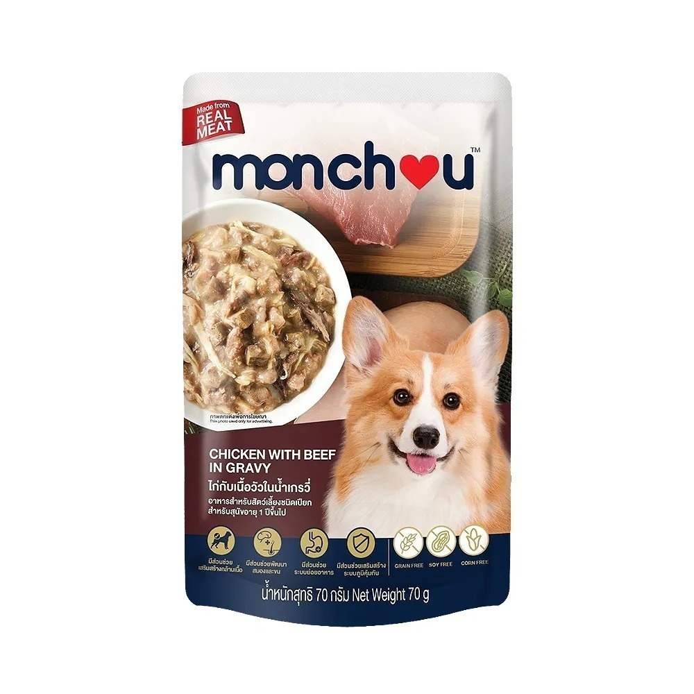 萌啾 Monchou 狗餐包 真肉煲 70g 狗湯包 狗罐 補水 狗用餐包 副食-規格圖9