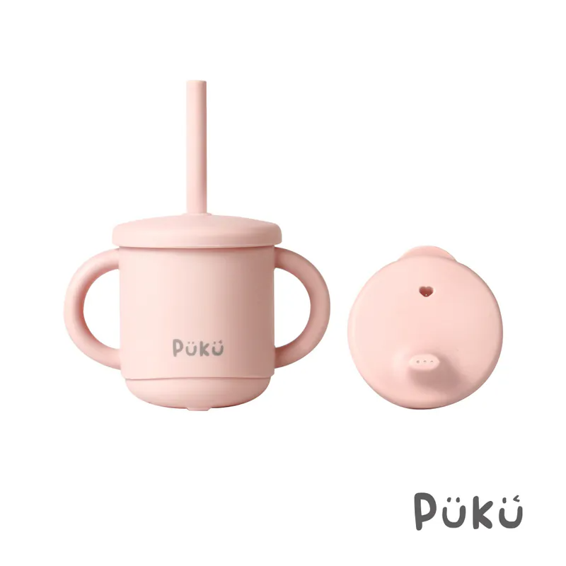 台灣 PUKU 藍色企鵝 午茶雙蓋矽膠吸管馬克學習杯200ml-(三色)P14746-規格圖6