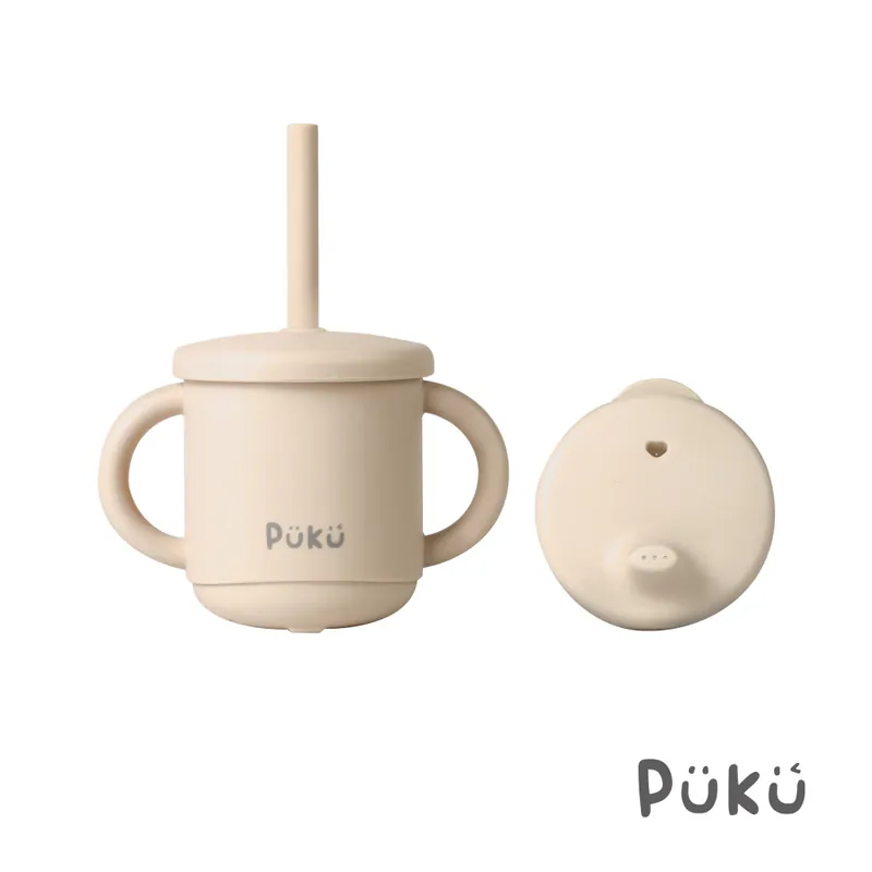 台灣 PUKU 藍色企鵝 午茶雙蓋矽膠吸管馬克學習杯200ml-(三色)P14746-規格圖6