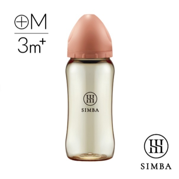 小獅王辛巴 Simba 新色 蘊蜜鉑金PPSU寬口奶瓶360ml(十字M奶嘴)(3個月以上)-規格圖4
