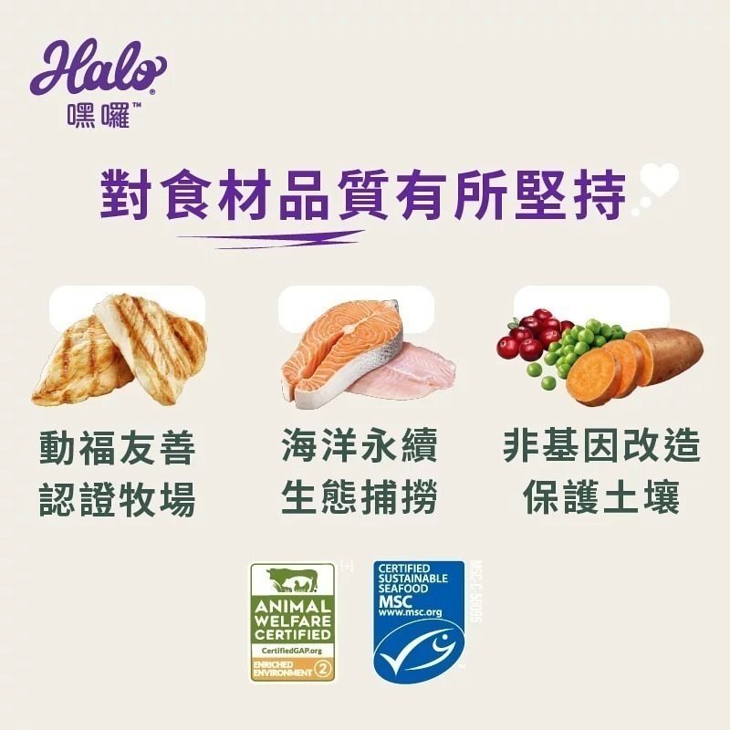 HALO 嘿囉 無穀飼料 幼犬/小型成犬/熟齡犬 雞肉/火雞肉 350g/3.5磅/1.59kg 全鮮肉 犬飼料-細節圖7