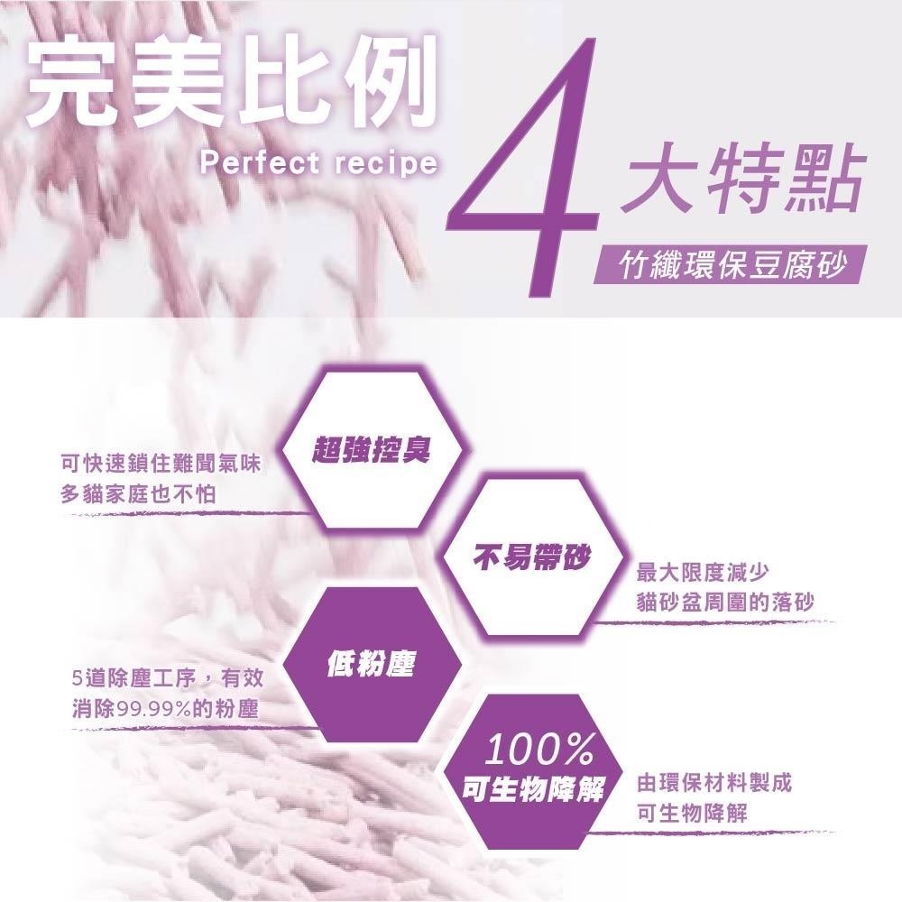 AFP 清新系列-竹纖環保豆腐砂 薰衣草香 / 竹萃三效混和砂 2.25KG (單包) 貓砂-細節圖5