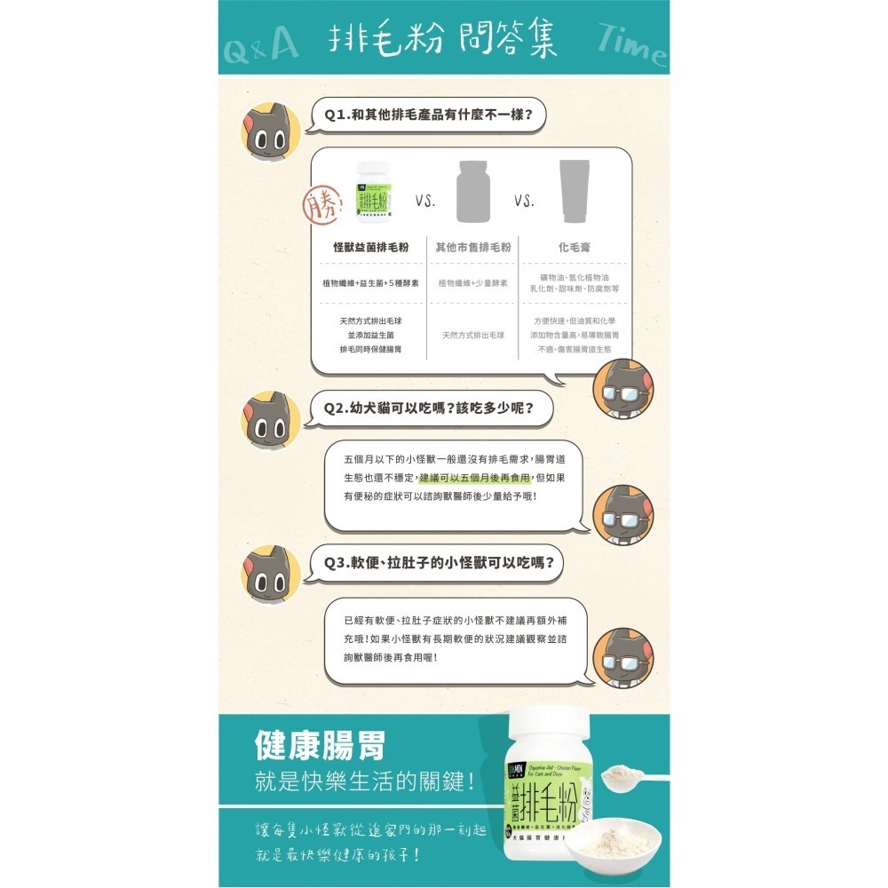怪獸部落 犬貓綜合營養補給 50G 牛離Q /益菌排毛粉 / 閃亮魚油-細節圖8