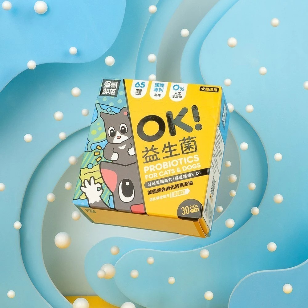 怪獸部落 OK！益生菌  腸胃保健 / OK！蔓越莓 泌尿保健 紓壓 寵物益生菌 盒裝 (1.5g，30包)-細節圖7