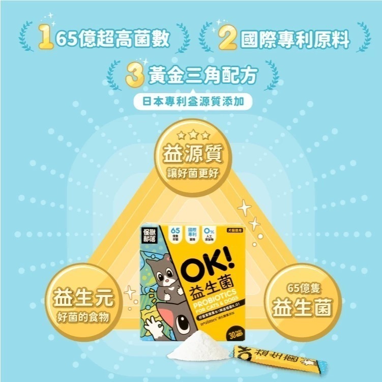 怪獸部落 OK！益生菌  腸胃保健 / OK！蔓越莓 泌尿保健 紓壓 寵物益生菌 盒裝 (1.5g，30包)-細節圖8