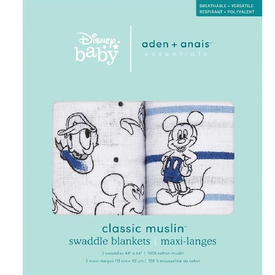 【Aden & Anais】 竹纖維/100％棉 多功能包巾2入/共13種 可任選112cm*112cm-規格圖3