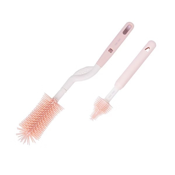 nac nac 白金矽膠旋轉奶瓶奶嘴刷 +贈吸管刷一隻-細節圖2