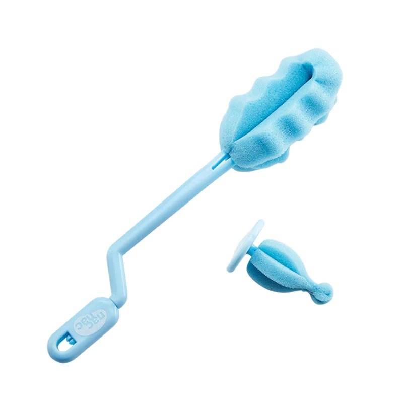 nac nac旋轉極細緻海綿奶瓶刷 附小奶嘴刷 共2色，可任選-規格圖1