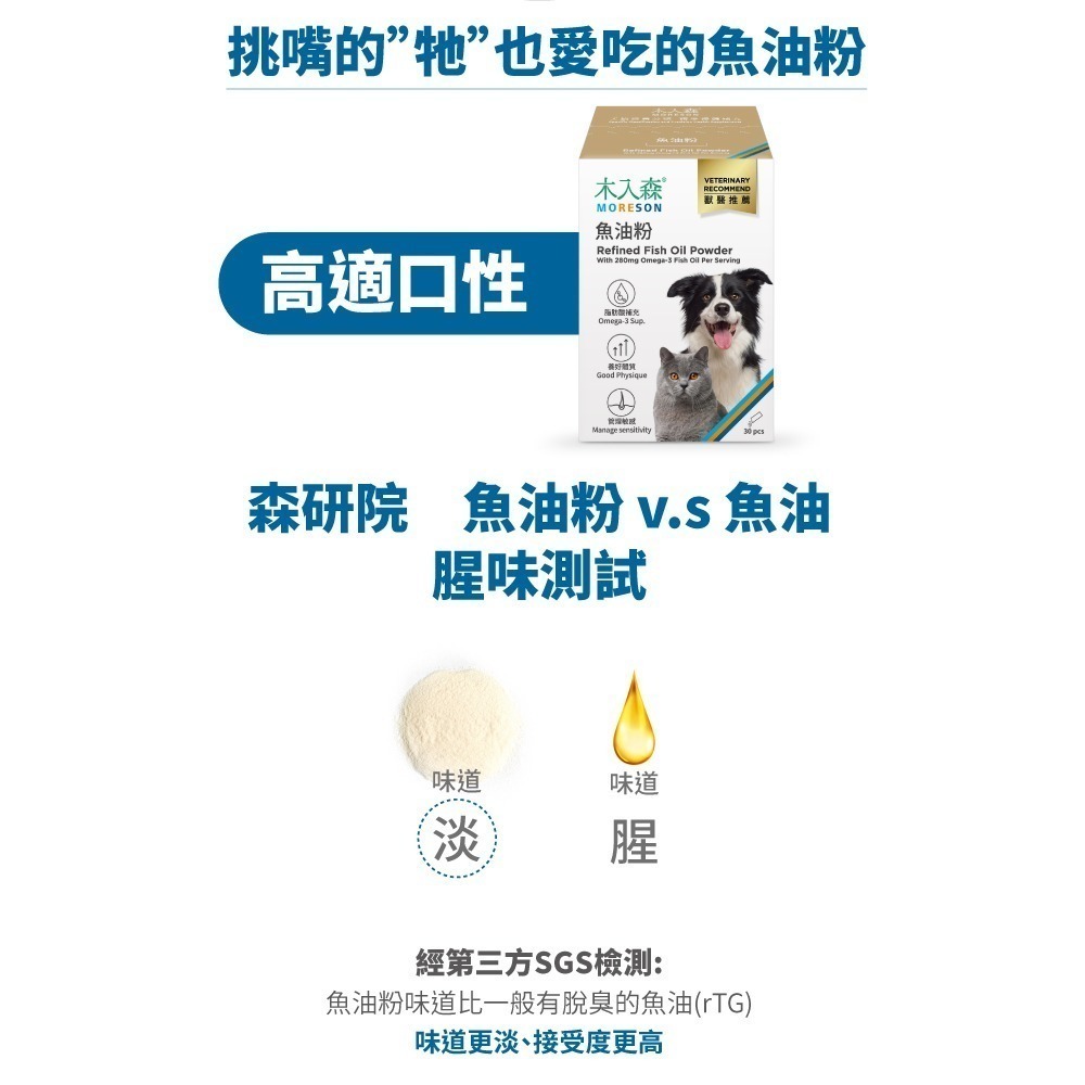 木入森 寵物魚油粉 30包/盒(粉狀腥味少 貓狗愛吃 Omega-3 皮膚保健 守護眼睛)-細節圖9