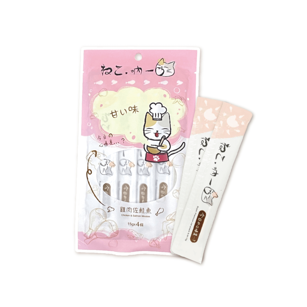 買5包送1包 吶一口貓肉泥 15G 4入/包 貓肉泥 貓零食 肉泥條 貓咪點心 貓咪食品 全齡貓-規格圖8