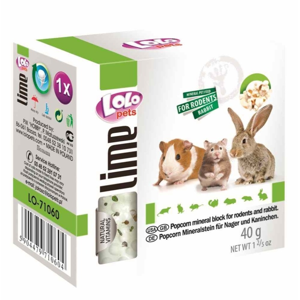 歐洲LOLO 小動物礦物質磨牙石 40g 五種口味 (原味 /柑橘 /蘋果 /蔬菜 /綜合)-細節圖2