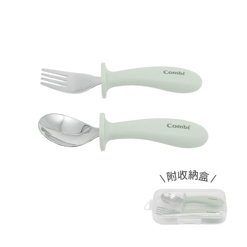 Combi-不鏽鋼學習叉匙組(含盒)-規格圖1
