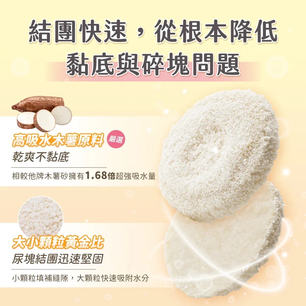 超凝小姐 0黏底瞬效凝結木薯砂【淡雅奶香】 2.4kg-細節圖6