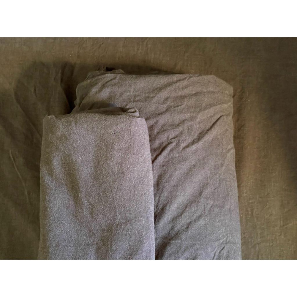 二手 MUJI無印良品深灰柔舒水洗棉床包/D雙人 枕套/50 被套/S單人-細節圖8