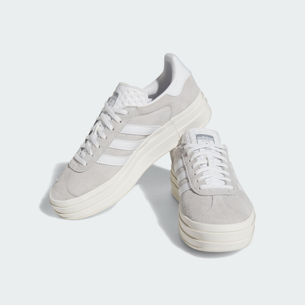 13代購 Adidas W OG Gazelle Bold 灰白金 女鞋 休閒鞋 復古球鞋 三葉草 厚底鞋 HQ6893-細節圖5