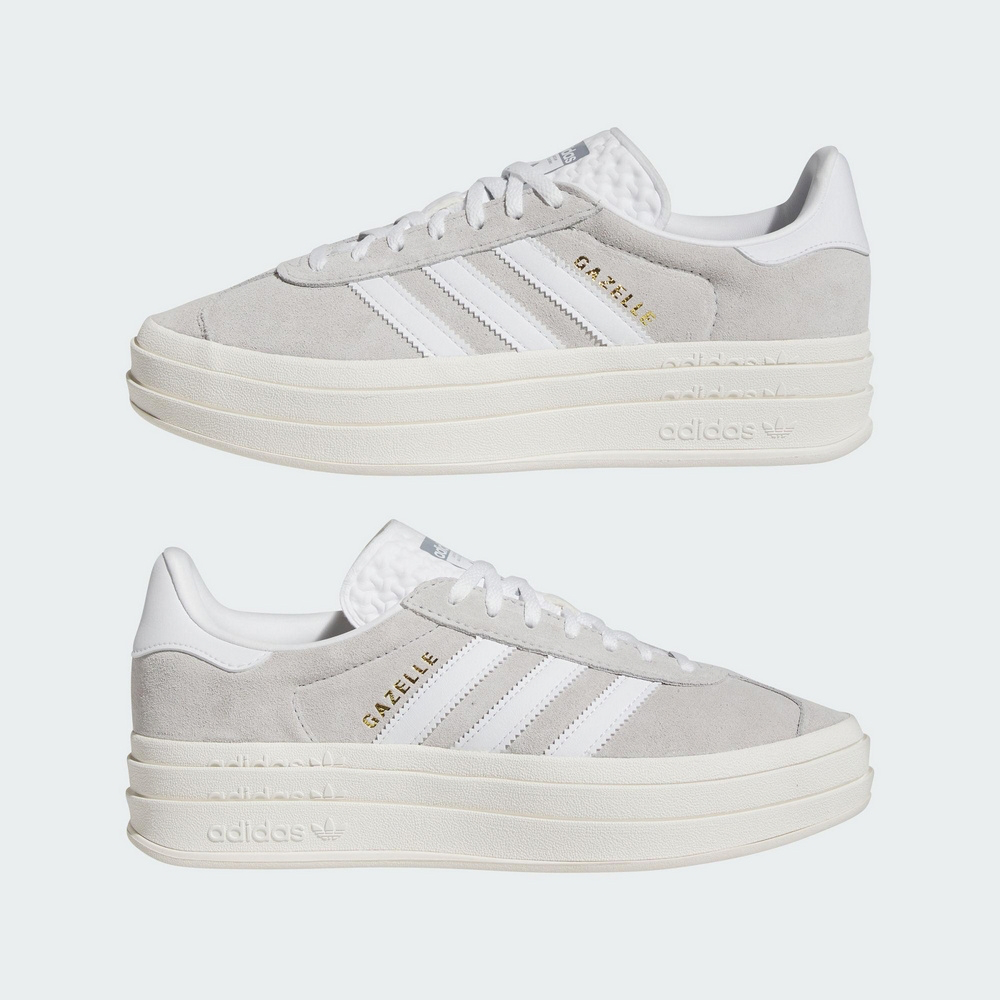 13代購 Adidas W OG Gazelle Bold 灰白金 女鞋 休閒鞋 復古球鞋 三葉草 厚底鞋 HQ6893-細節圖7