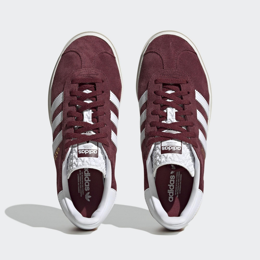 13代購 Adidas OG Gazelle Bold 酒紅白金 女鞋 休閒鞋 復古球鞋 HQ6892-細節圖3