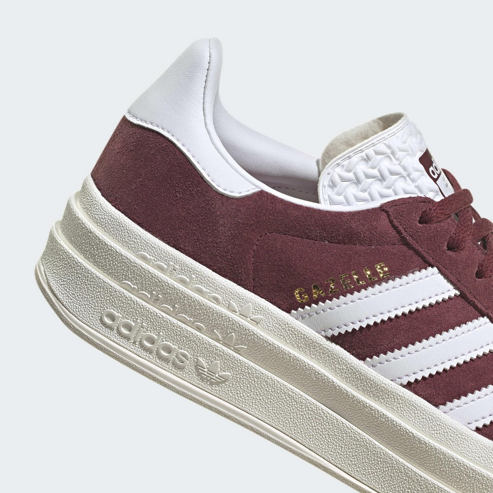 13代購 Adidas OG Gazelle Bold 酒紅白金 女鞋 休閒鞋 復古球鞋 HQ6892-細節圖9