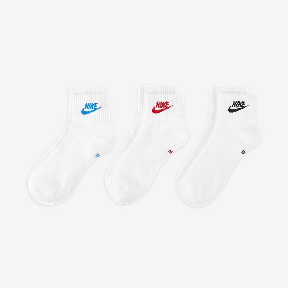 13代購 Nike Everyday Essential Socks 白色 多色 襪子 三雙 DX5074-911-細節圖2