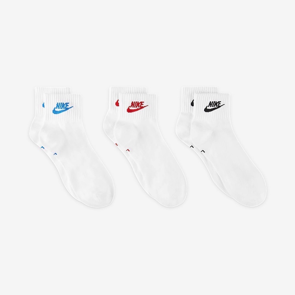 13代購 Nike Everyday Essential Socks 白色 多色 襪子 三雙 DX5074-911-細節圖3