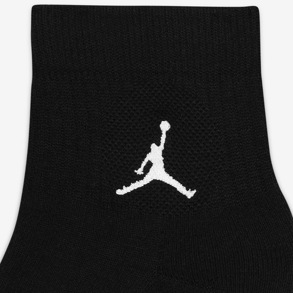 13代購 Nike Jordan Everyday Sock 黑色 過踝 襪子 短襪 三雙 DX9655-010-細節圖4