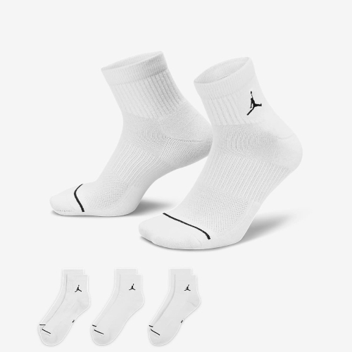 13代購 Nike Jordan Everyday Ankle Socks 白色 襪子 短襪 三雙 DX9655-100