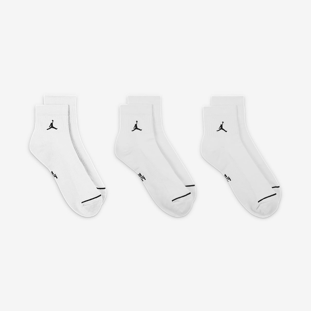 13代購 Nike Jordan Everyday Ankle Socks 白色 襪子 短襪 三雙 DX9655-100-細節圖3