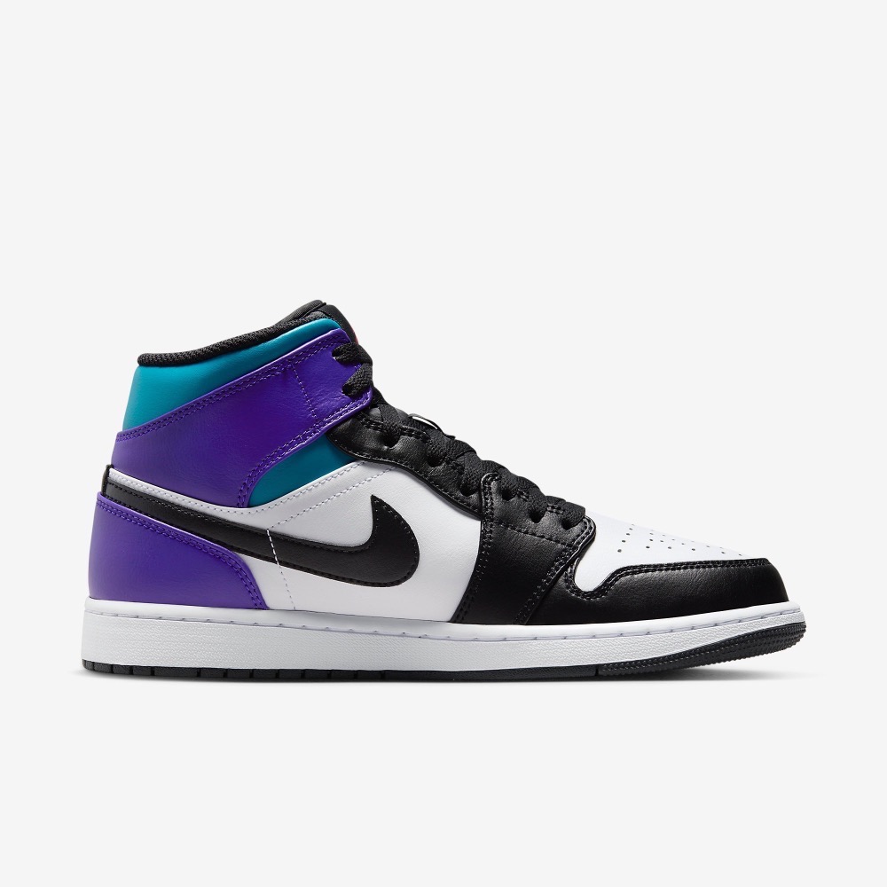 13代購 Nike Air Jordan 1 Mid 白黑藍紫 男鞋 休閒鞋 復古球鞋 喬丹 DQ8426-154-細節圖3