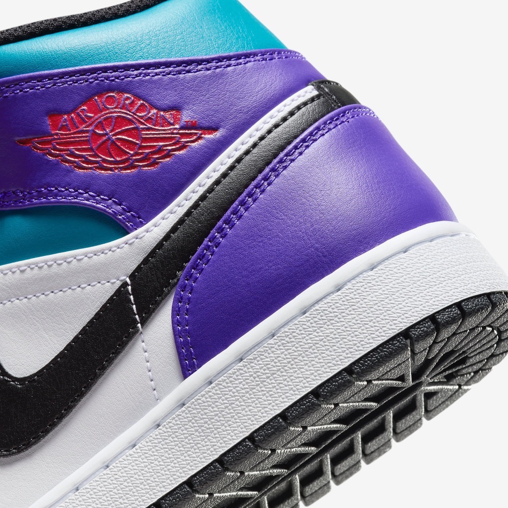 13代購 Nike Air Jordan 1 Mid 白黑藍紫 男鞋 休閒鞋 復古球鞋 喬丹 DQ8426-154-細節圖8