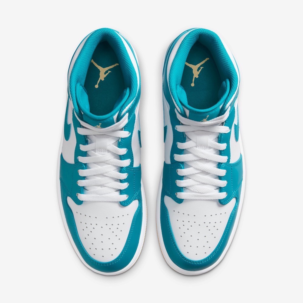 13代購 Nike Air Jordan 1 Mid 藍白黃 男鞋 休閒鞋 復古球鞋 喬丹 AJ1 DQ8426-400-細節圖5