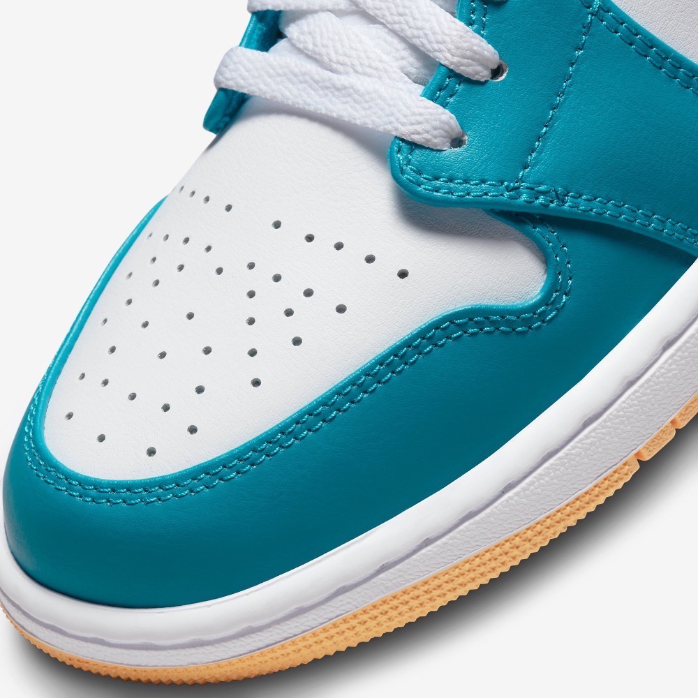13代購 Nike Air Jordan 1 Mid 藍白黃 男鞋 休閒鞋 復古球鞋 喬丹 AJ1 DQ8426-400-細節圖7