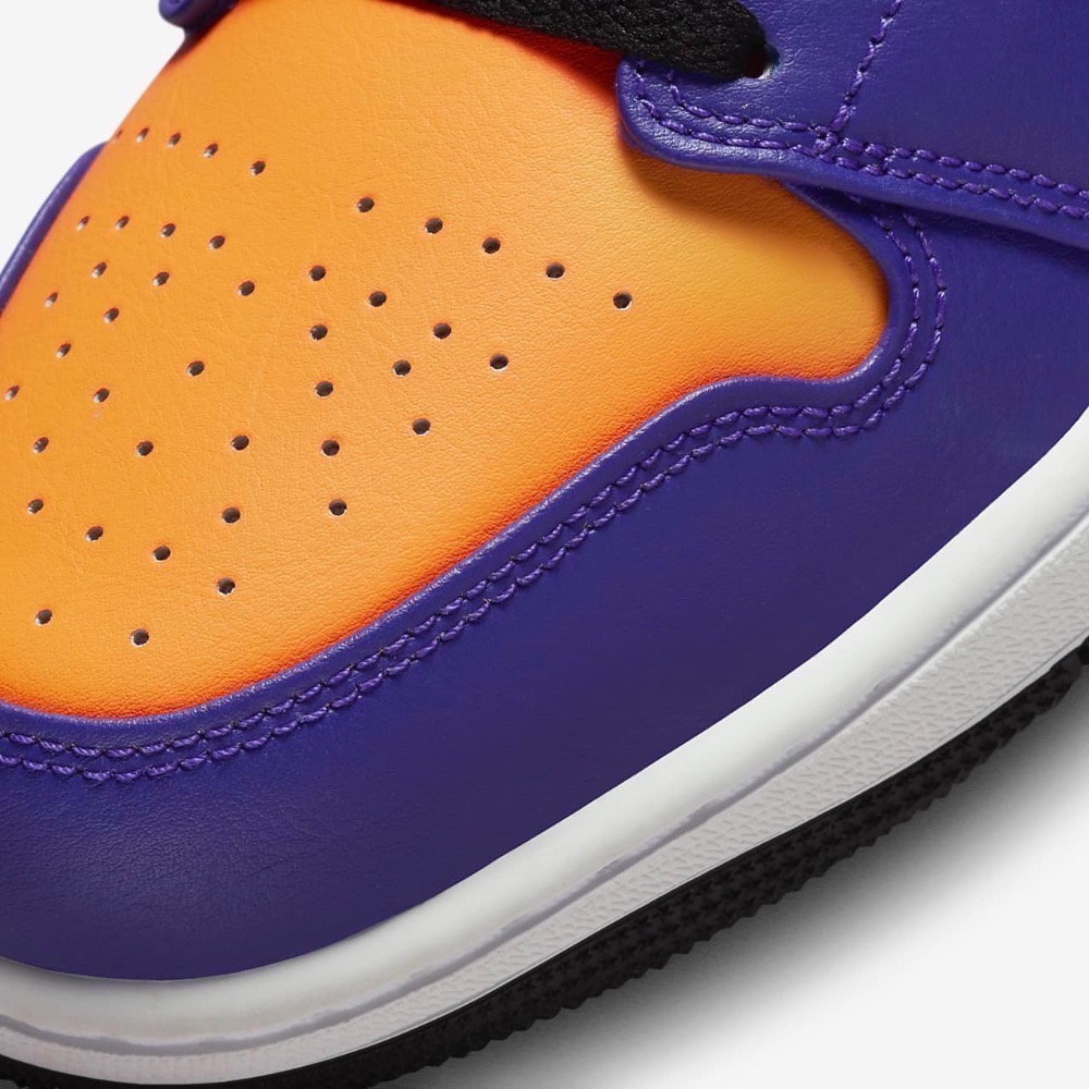 13代購 Nike Air Jordan 1 Mid 紫白黃 男鞋 休閒鞋 復古球鞋 喬丹 DQ8426-517-細節圖7
