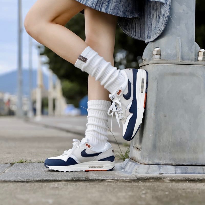 13代購 W Nike Air Max 1 LX 米白藍 女鞋 休閒鞋 復古球鞋 AM1 氣墊 FD2370-110-細節圖9