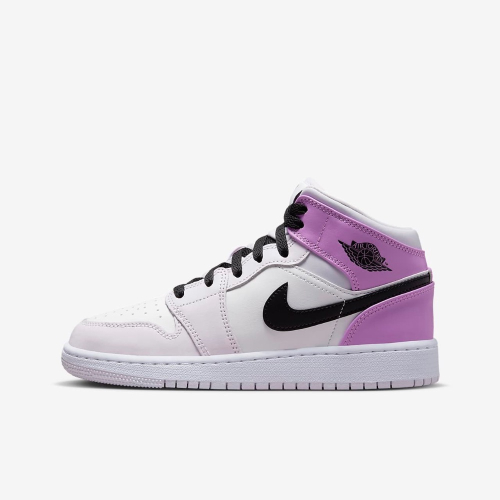 13代購 Nike Air Jordan 1 Mid GS 粉紫白黑 大童鞋 女鞋 休閒鞋 喬丹 DQ8423-501