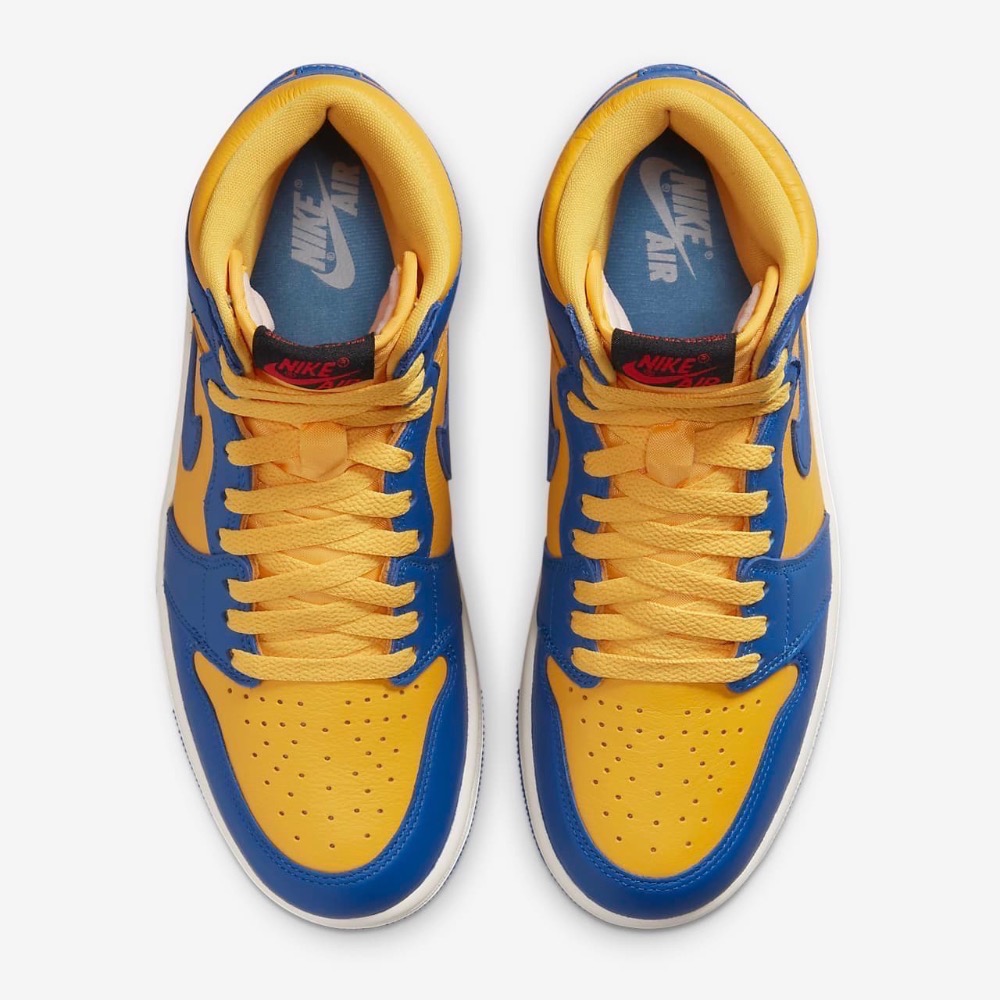 13代購 W Nike Air Jordan 1 Retro HI OG 黃藍白 女鞋 休閒鞋 FD2596-700-細節圖5