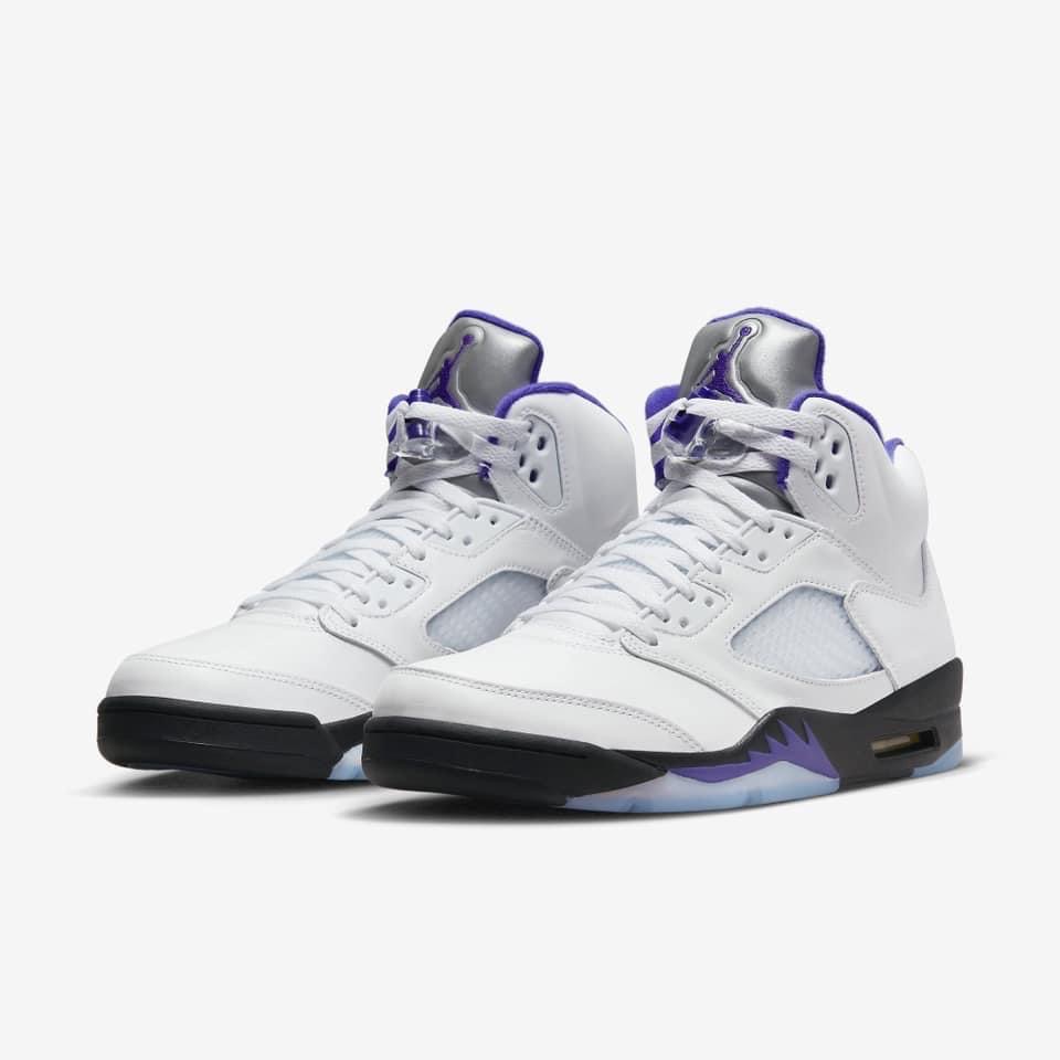 13代購 Nike Air Jordan 5 Retro 白黑紫 男鞋 休閒鞋 復古球鞋 DD0587-141-細節圖2