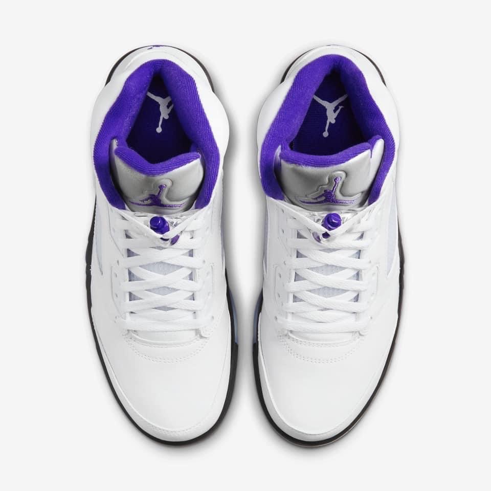 13代購 Nike Air Jordan 5 Retro 白黑紫 男鞋 休閒鞋 復古球鞋 DD0587-141-細節圖5
