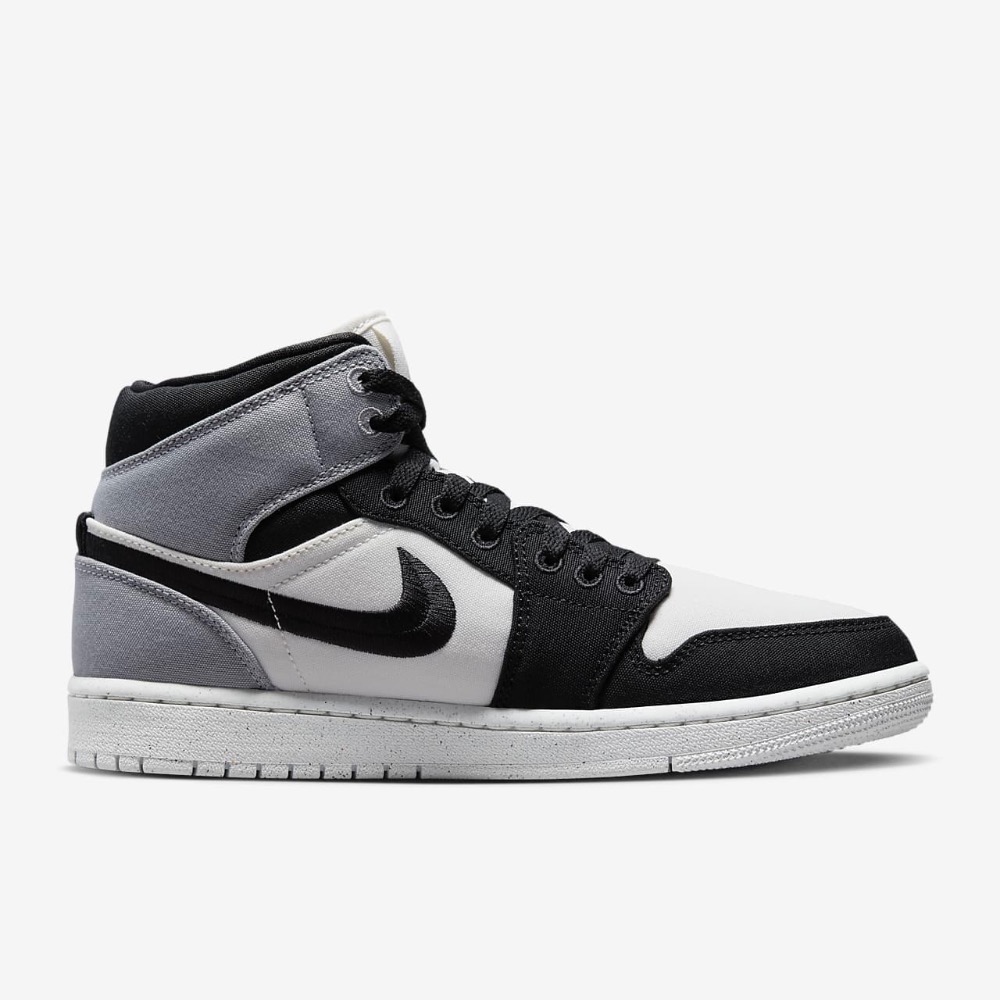 13代購 W Nike Air Jordan 1 Mid SE 白黑灰 女鞋 男鞋 休閒鞋 喬丹 DV0427-100-細節圖3