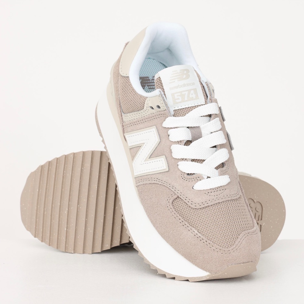 13代購 New Balance NB 574+ 奶茶白 女鞋 休閒鞋 復古球鞋 增高鞋 厚底鞋 WL574ZSM-B