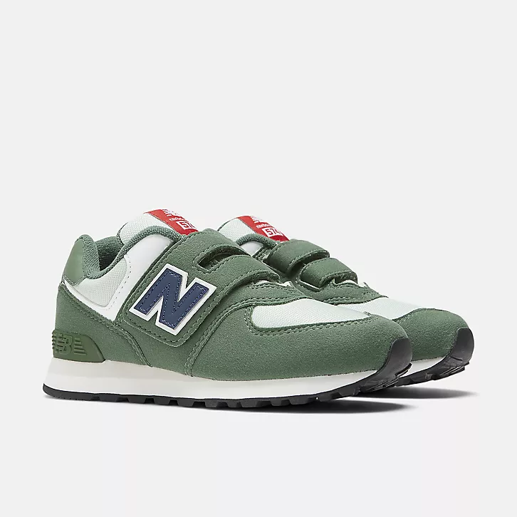 13代購 New Balance NB 574 綠藍白 中童鞋 休閒鞋 復古慢跑鞋 IU 李知恩 PV574HGB-W-細節圖2