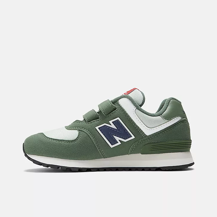 13代購 New Balance NB 574 綠藍白 中童鞋 休閒鞋 復古慢跑鞋 IU 李知恩 PV574HGB-W-細節圖3