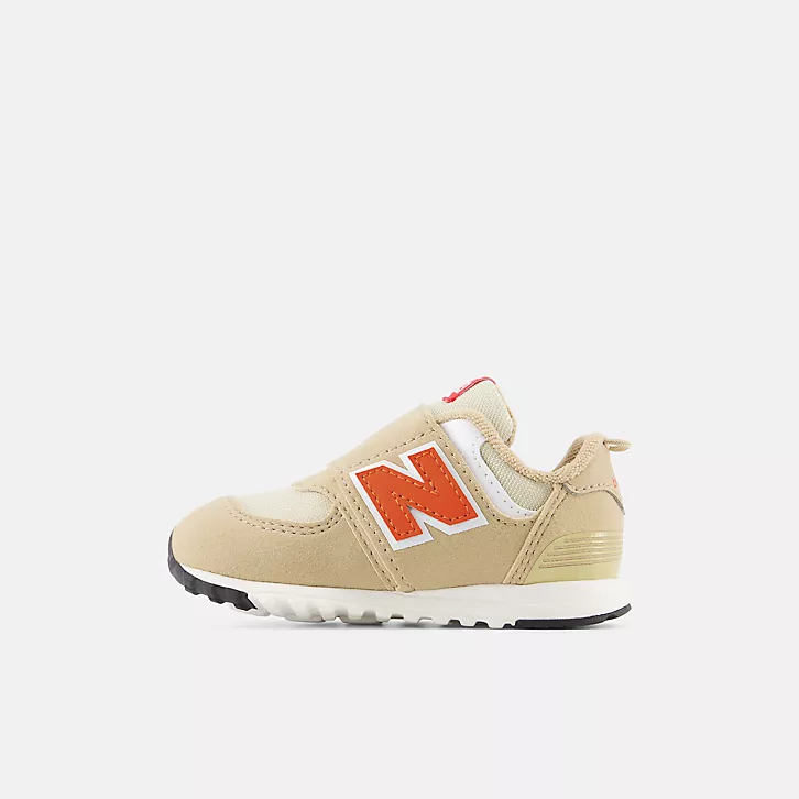 13代購 New Balance NB 574 奶橘白 小童鞋 休閒鞋 復古球鞋 IU NW574HBO-W-細節圖3