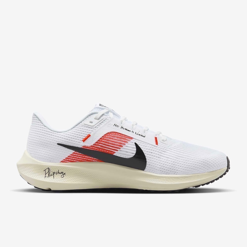 13代購 Nike Air Zoom Pegasus 40 白黑紅 男鞋 慢跑鞋 訓練鞋 FJ0686-100-細節圖3