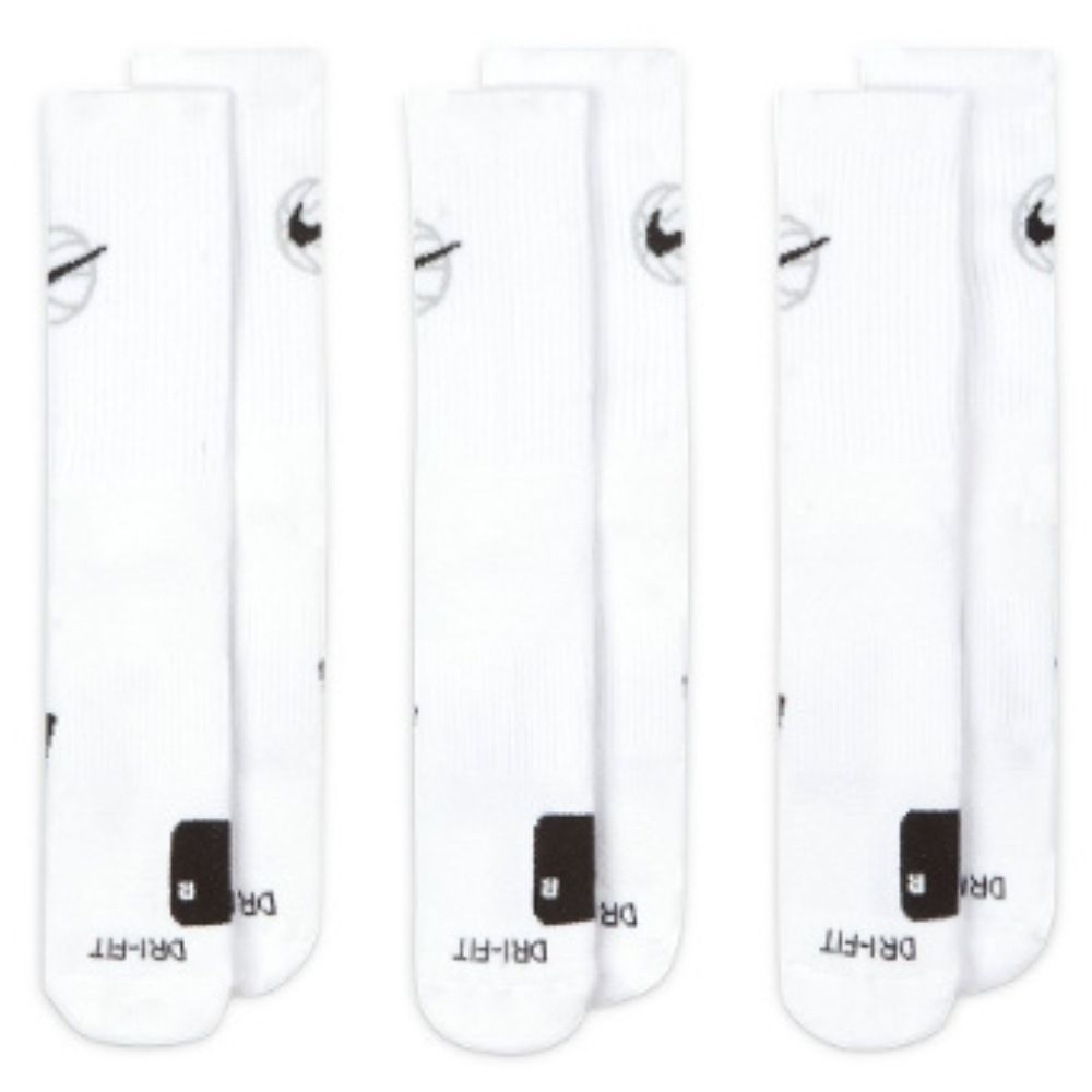 13代購 Nike Everyday Crew Socks 白色 襪子 籃球襪 中筒 三雙 DA2123-100-細節圖3