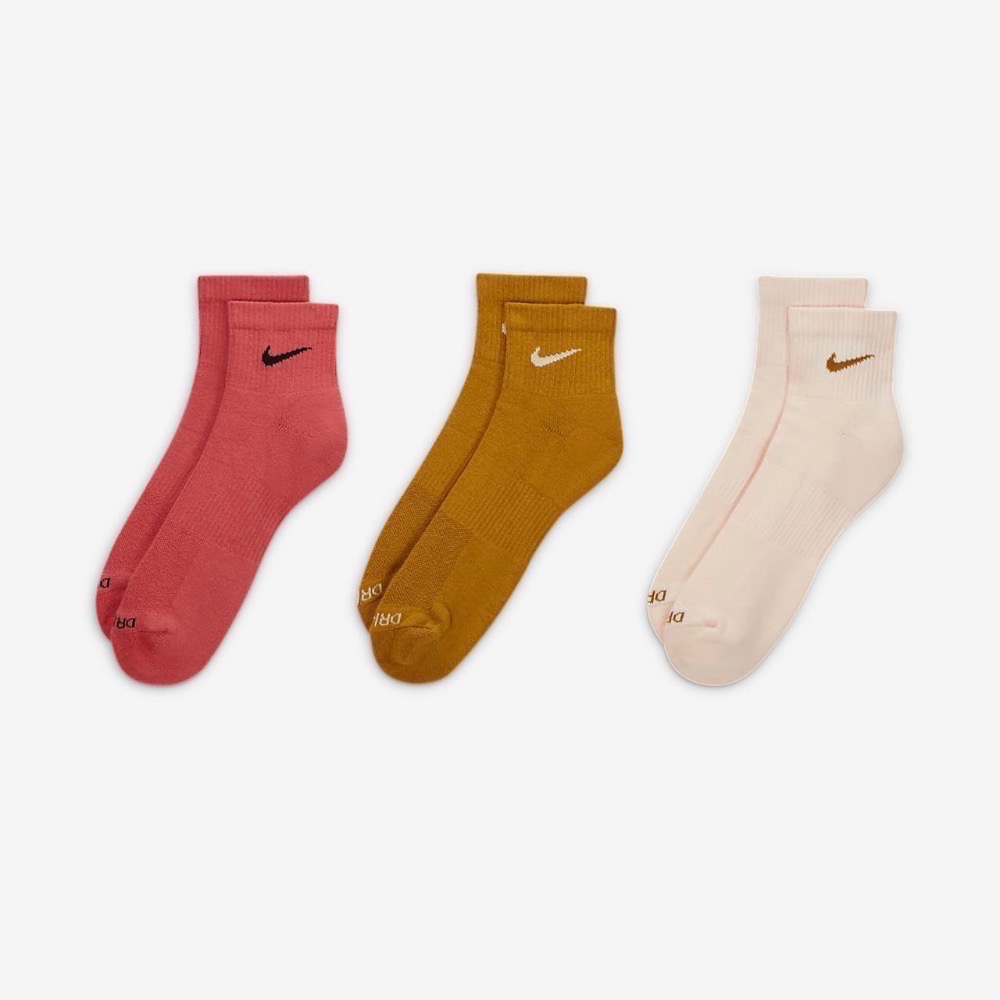 13代購 Nike Everyday Plus Cushioned Sock 紅褐米 襪子 短襪 SX6890-992-細節圖2